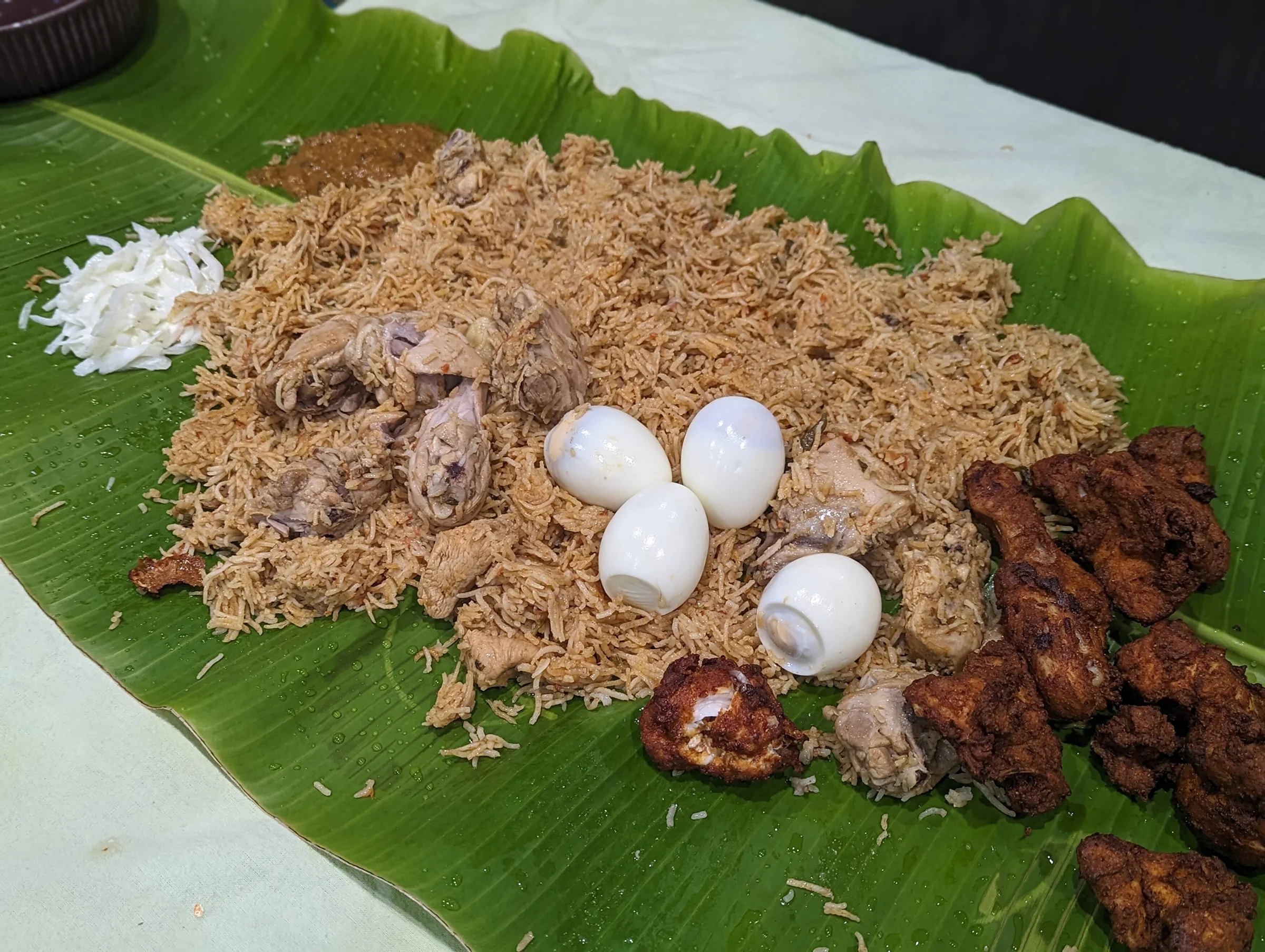 Bhai Wedding Biryani Feast served on banana leaf